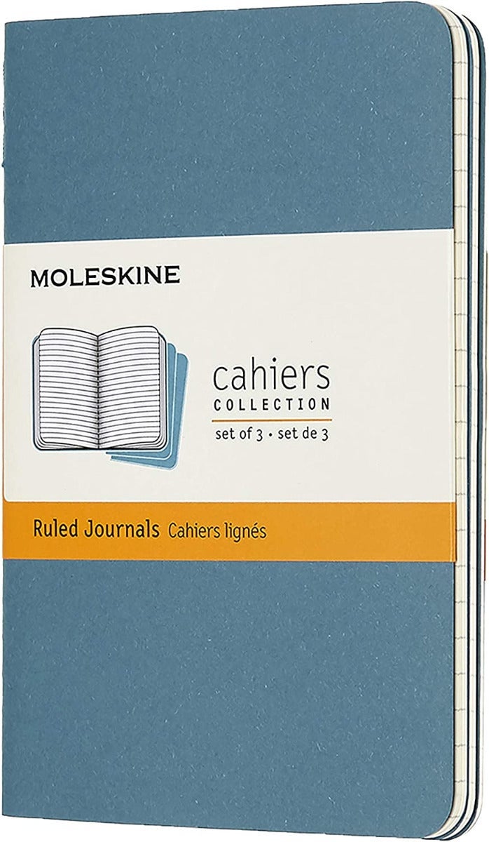 Moleskine Notatbok 3pk P Linjert Brisk Blue