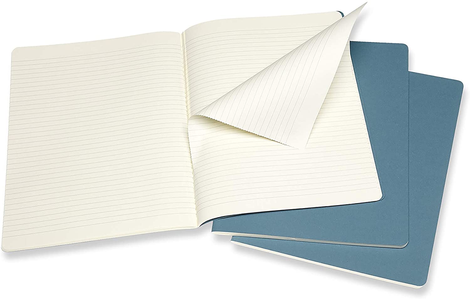 Notatbok Moleskine Cahier 3pk XL Linjert Brisk Blu