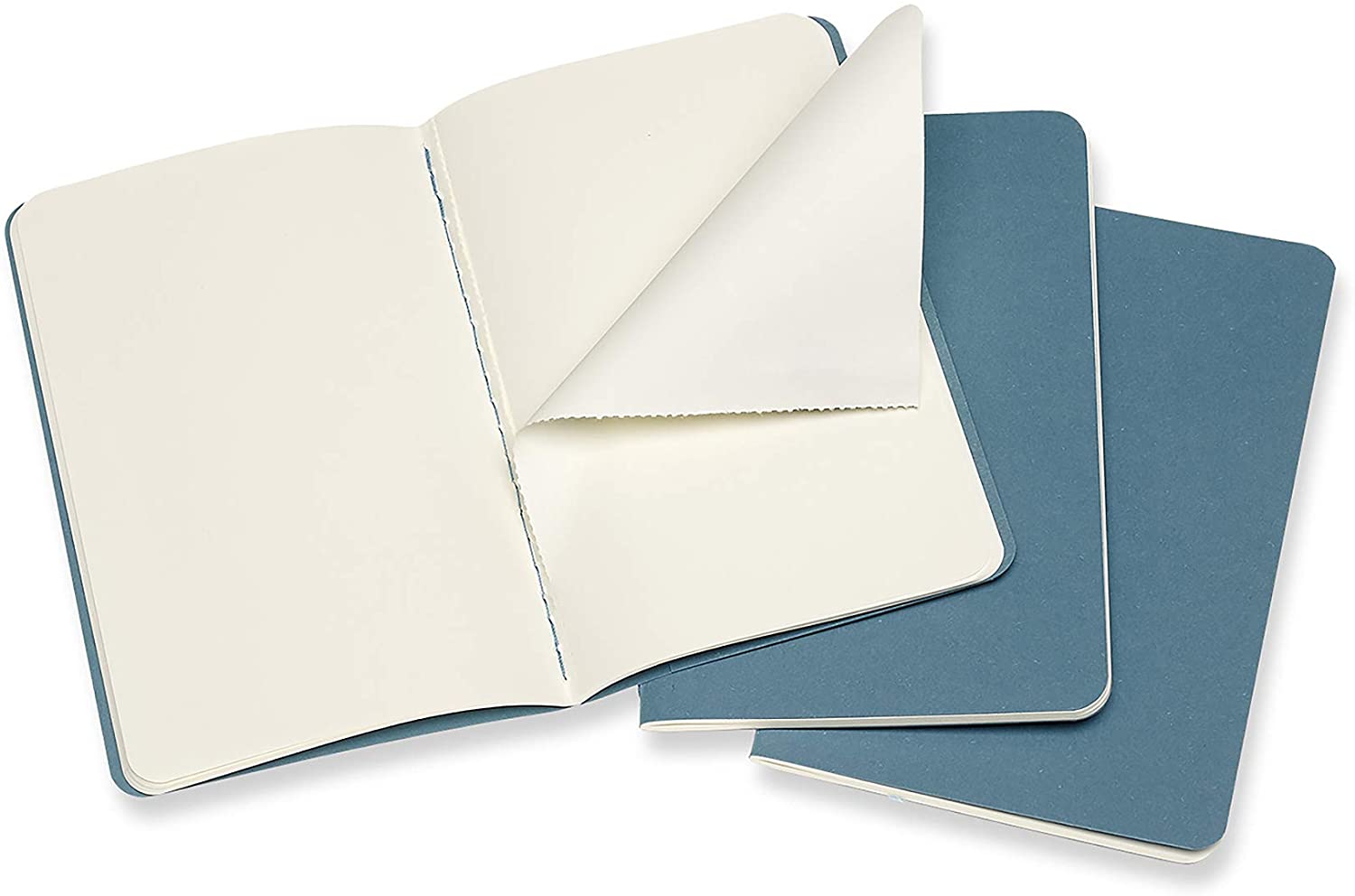 Notatbok Moleskine Cahier 3pk P - Blank Brisk Blue