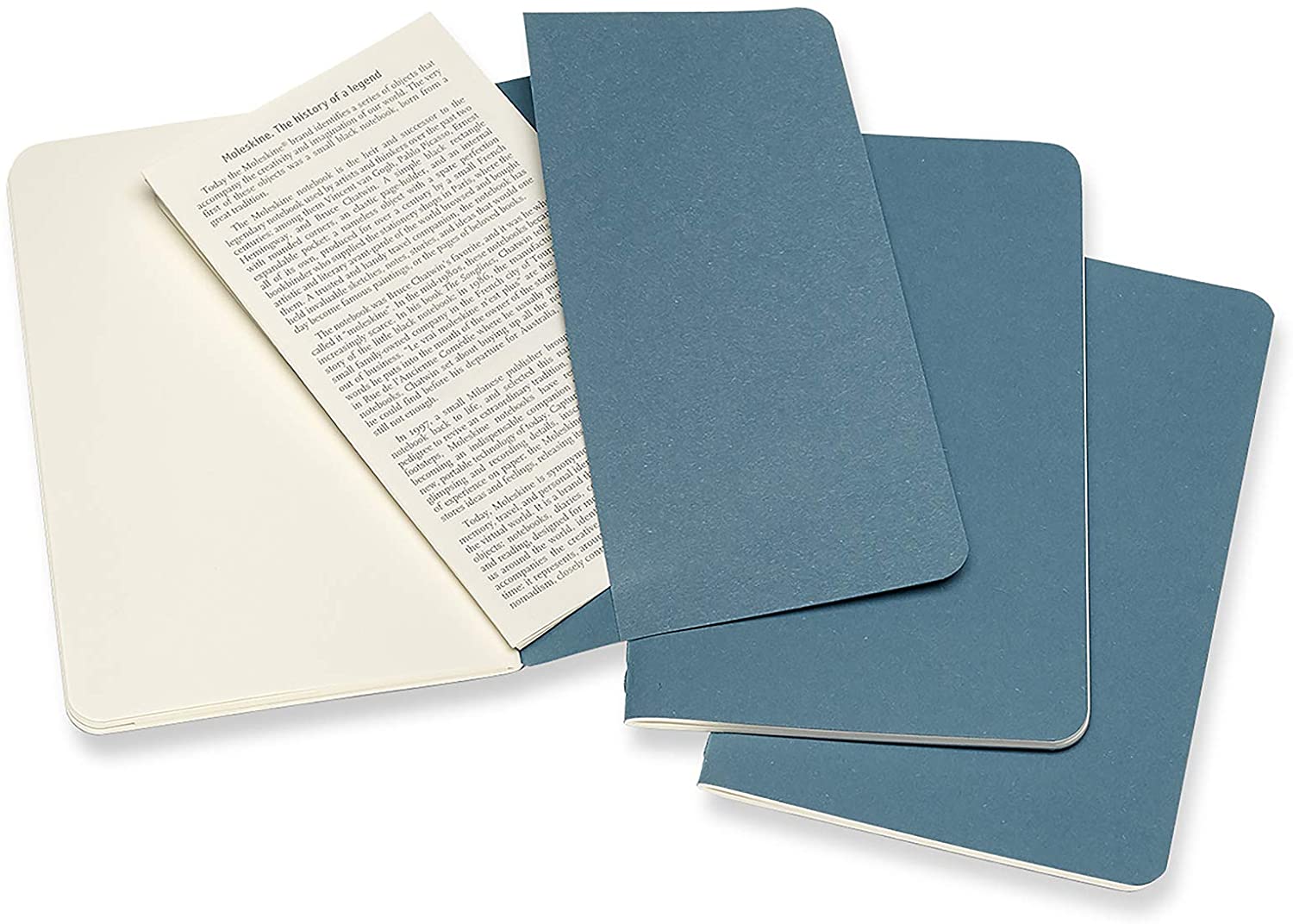 Notatbok Moleskine Cahier 3pk P - Blank Brisk Blue