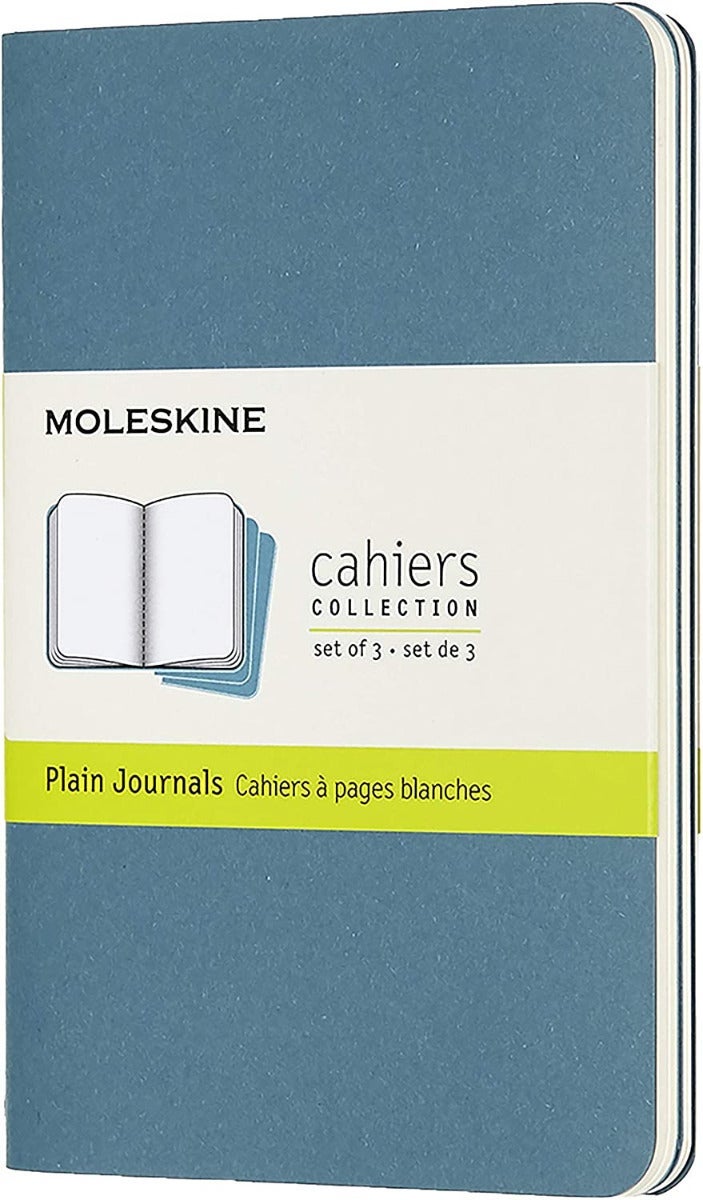 Notatbok Moleskine Cahier 3pk P - Blank Brisk Blue