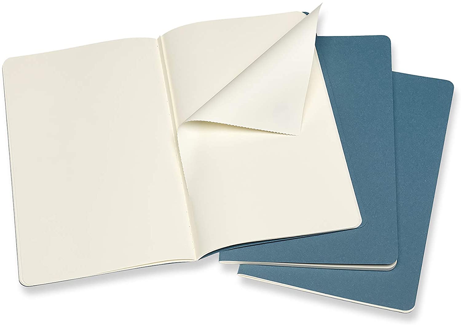 Notatbok Moleskine Cahier 3pk L Blank Brisk Blue
