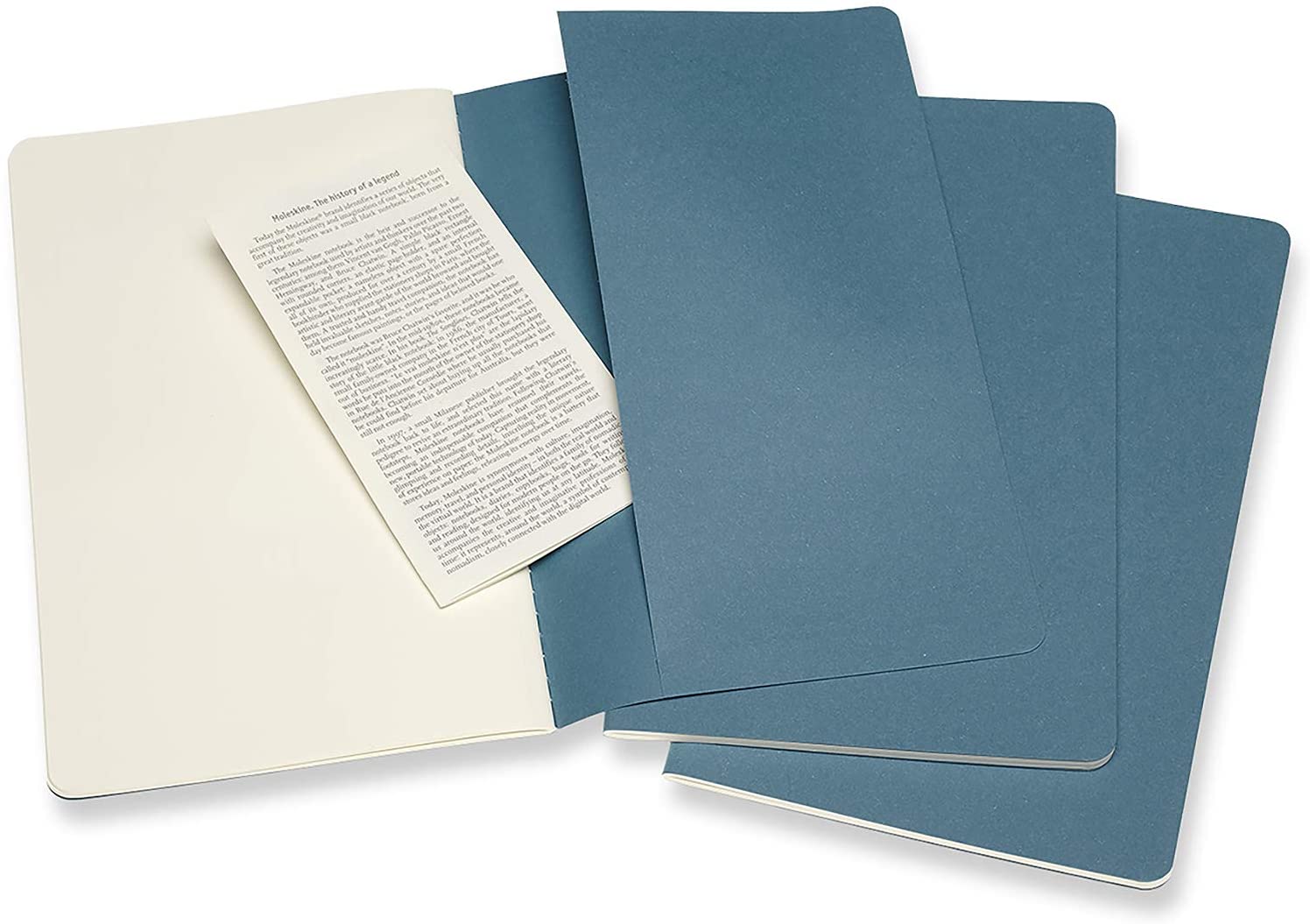 Notatbok Moleskine Cahier 3pk L Blank Brisk Blue