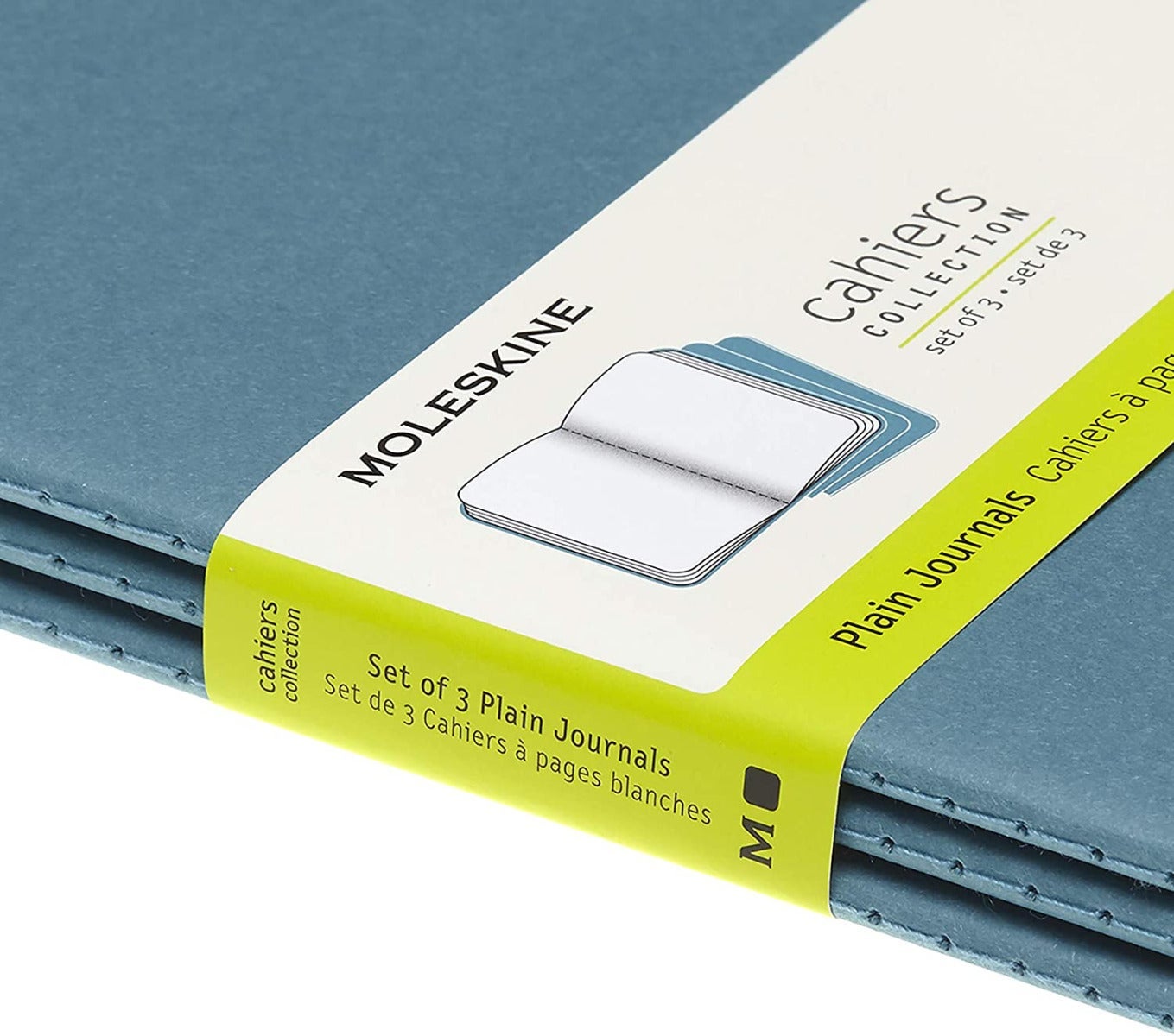 Notatbok Moleskine Cahier 3pk L Blank Brisk Blue