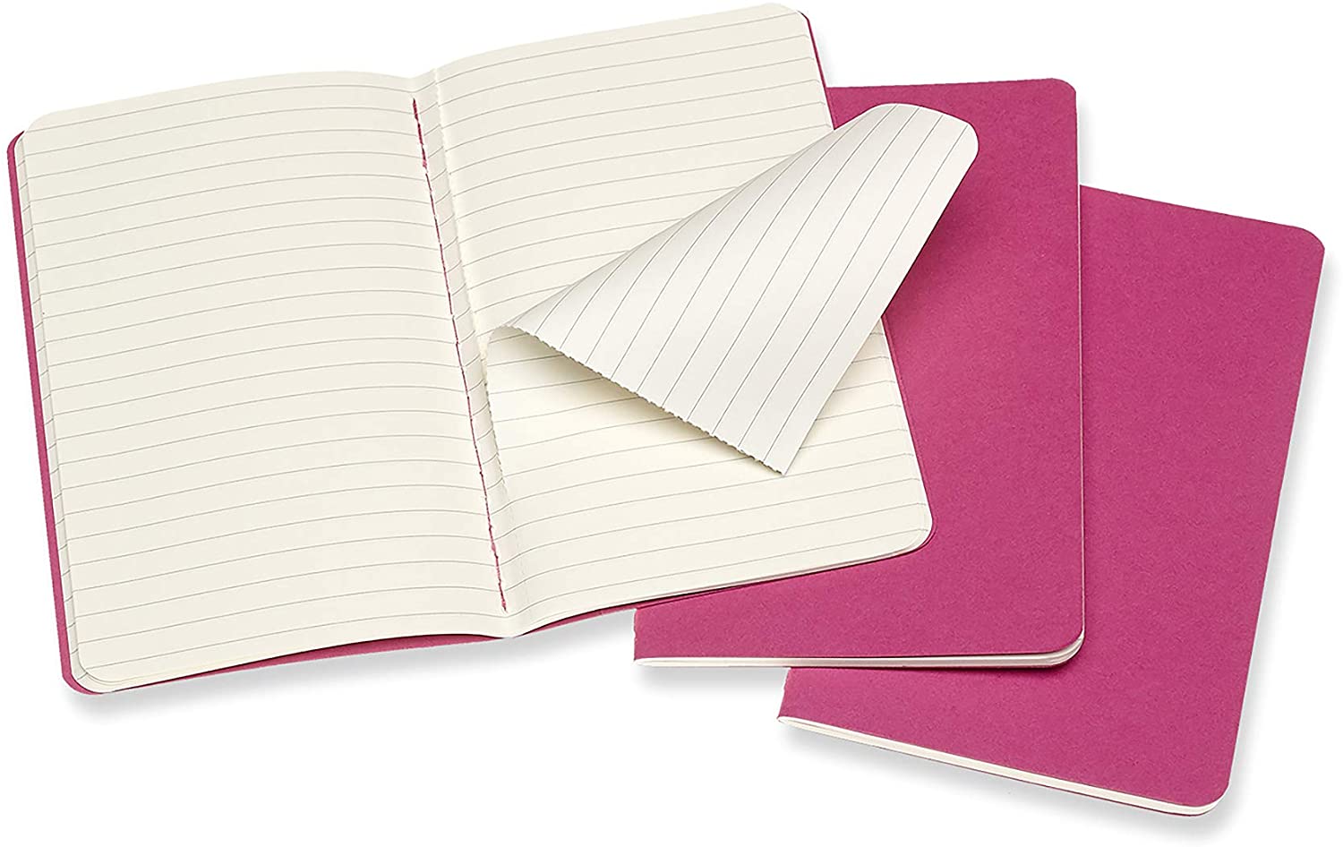 Moleskine Notatbok 3pk P Linjert Kinetic Pink