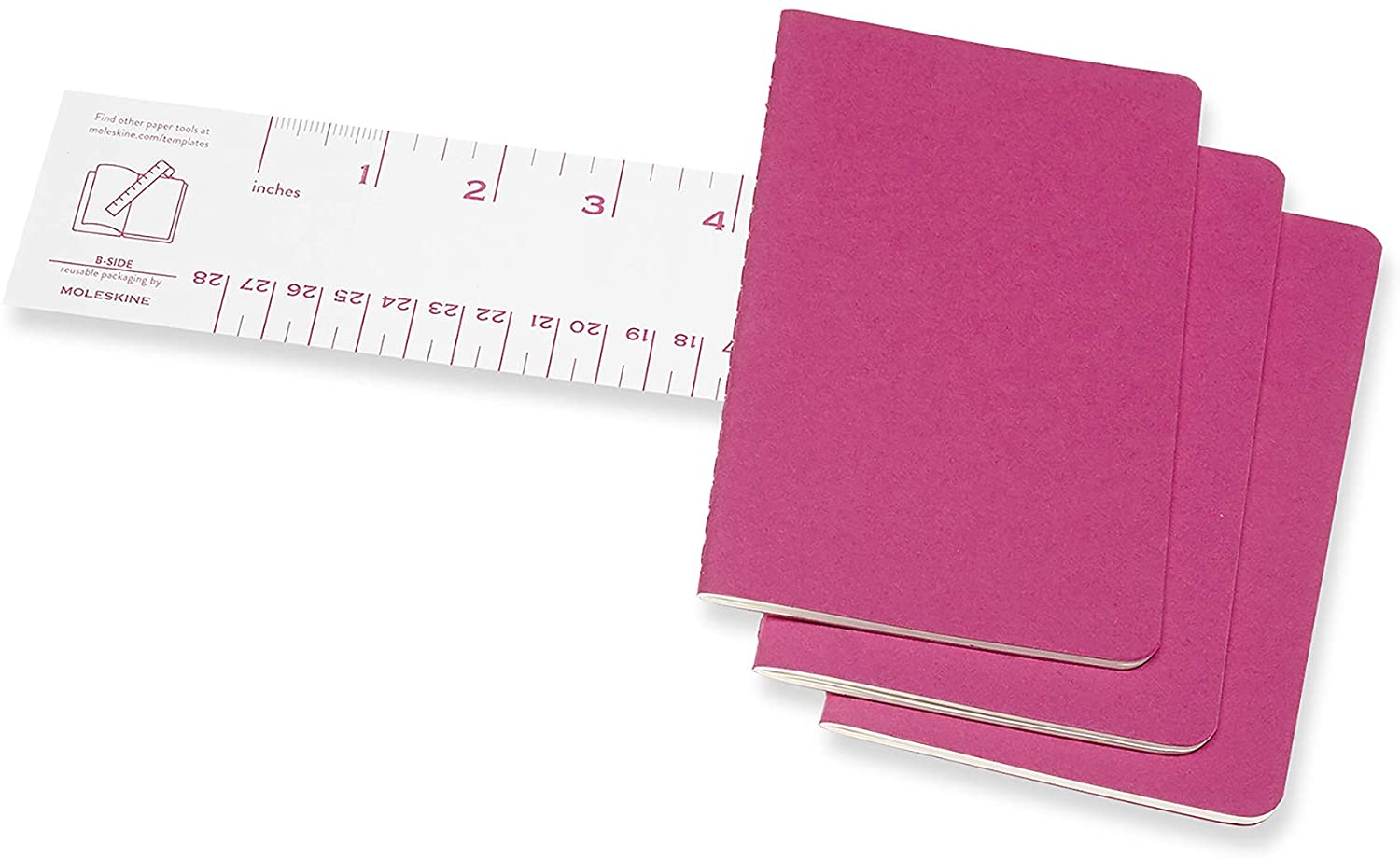 Moleskine Notatbok 3pk P Linjert Kinetic Pink