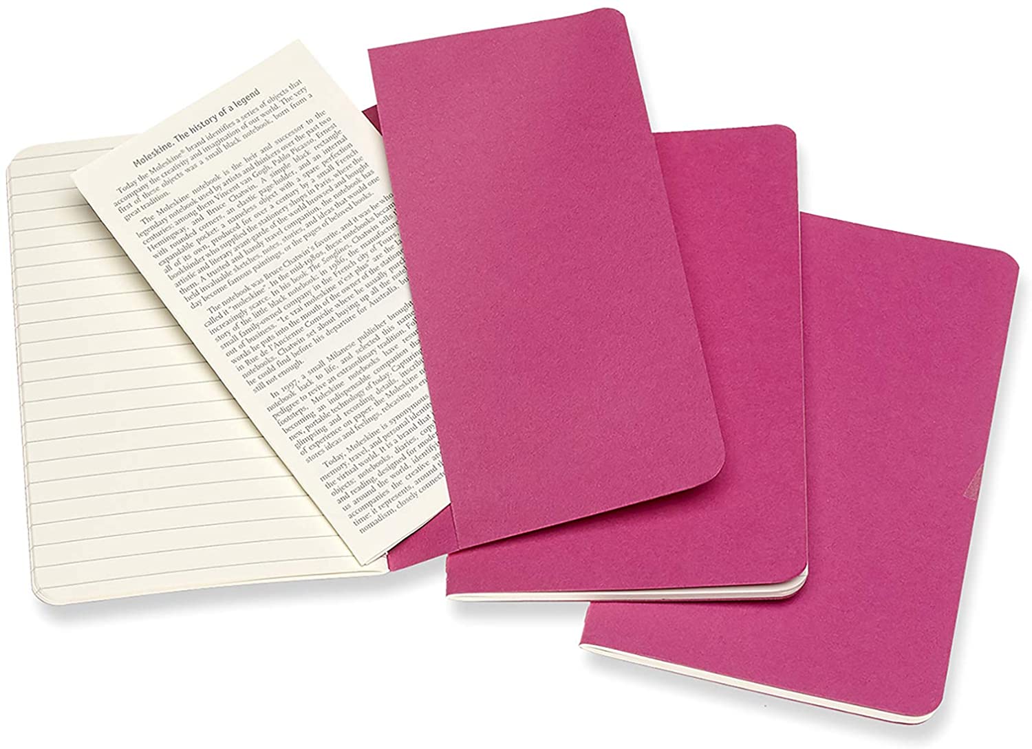 Moleskine Notatbok 3pk P Linjert Kinetic Pink