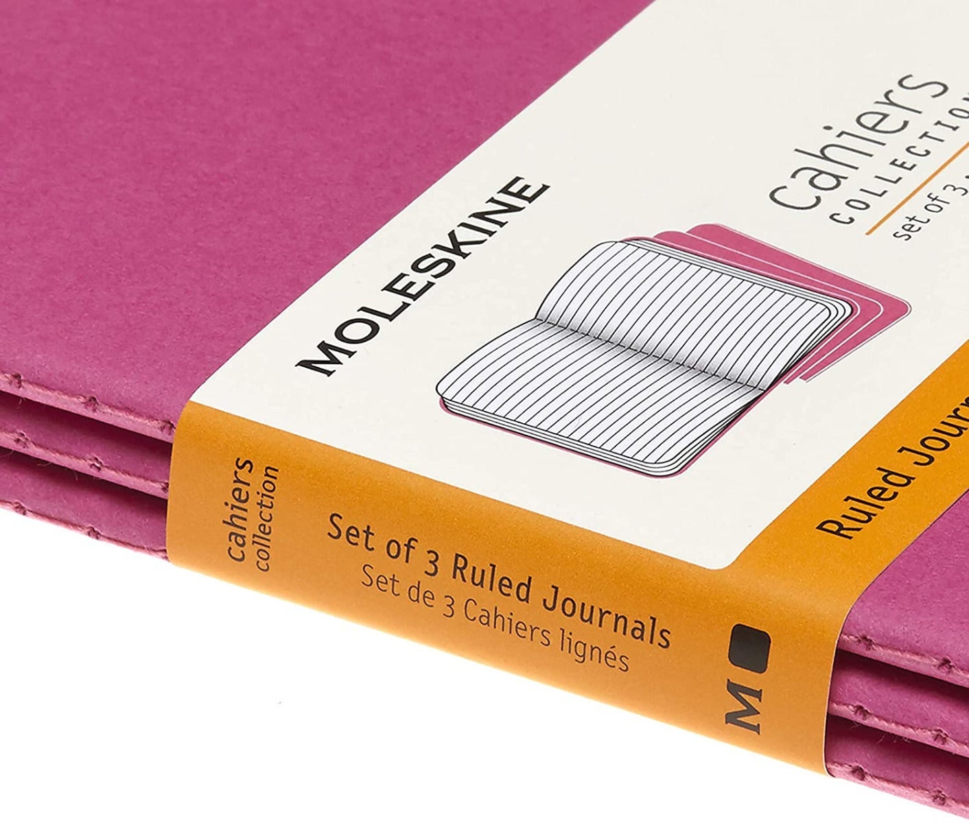 Moleskine Notatbok 3pk P Linjert Kinetic Pink