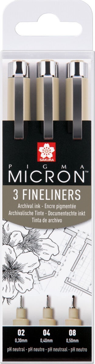SAKURA PIGMA MICRON SETT - #49 3STK SORT