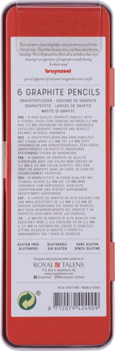 Blyant Bruynzeel Grå Sett 6Stk