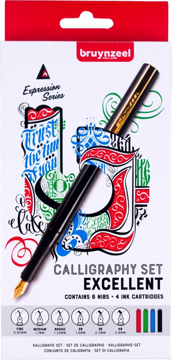 Kalligrafisett Bruynzeel m/14 deler