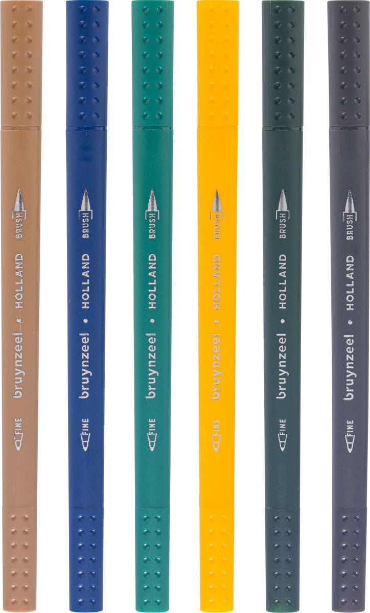 Fineliner Bruynzeel Brushpen Ny 6Stk