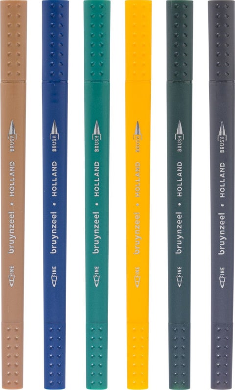 Fineliner Bruynzeel Brushpen Ny 6Stk