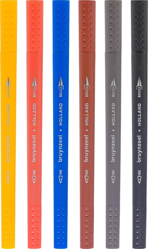 Fineliner Bruynzeel Brushpen Amster 6Stk