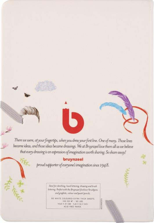 Skissebok m/strikk Bruynzeel 14,8x21cm 140g 80 Ark