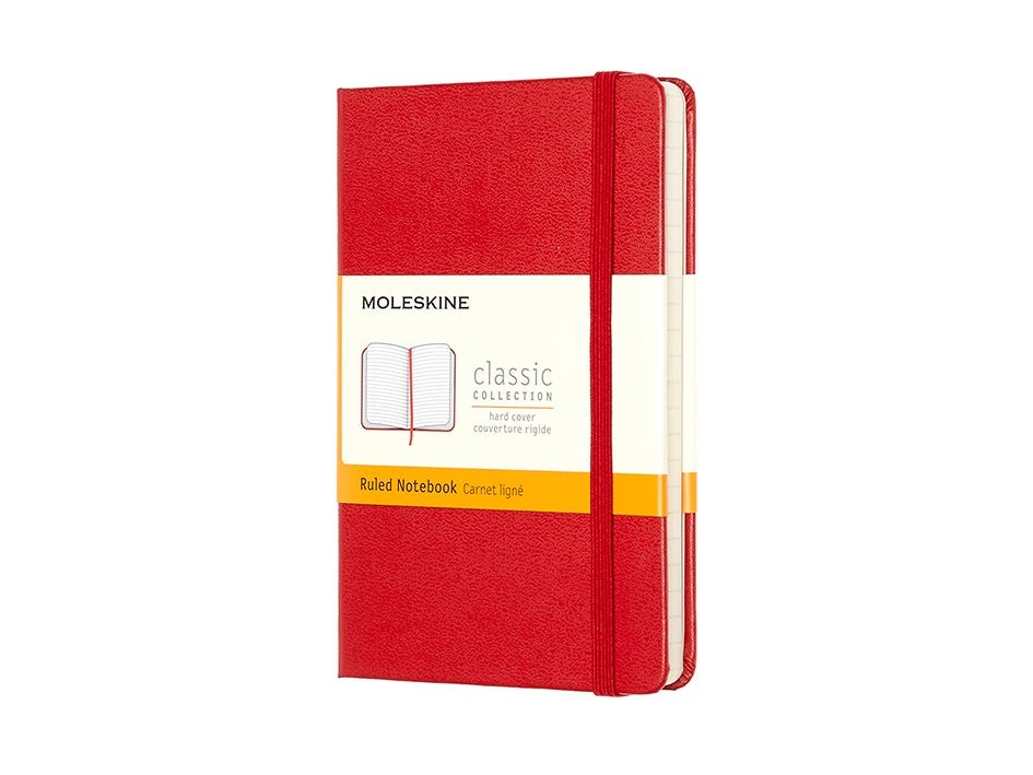 Moleskine Pocket Ruled Hardcover Notebook Scarlet Red