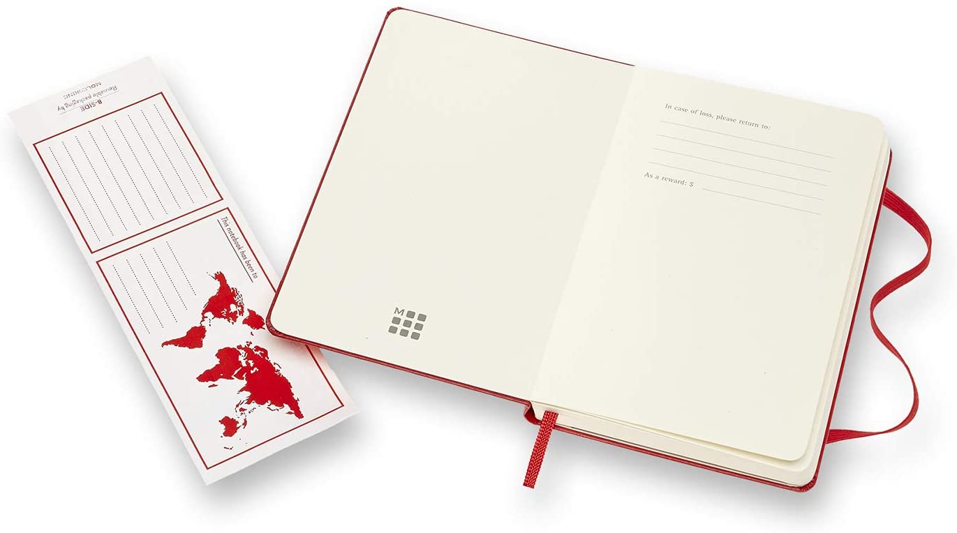 Moleskine Notatbok Ulinjert Rød Pocket