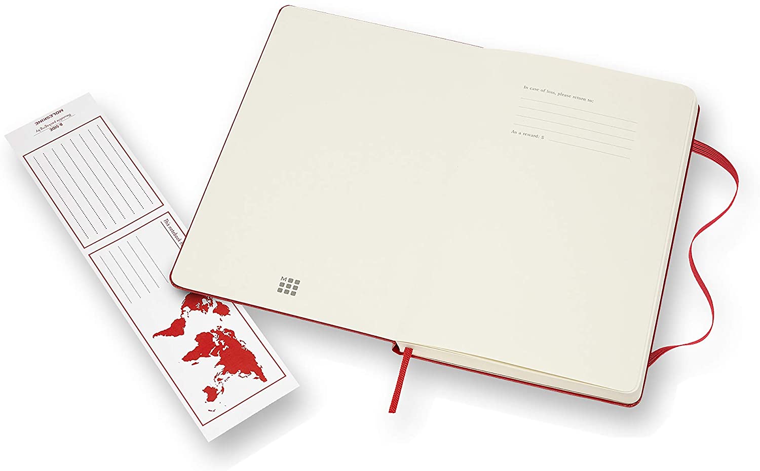 Notatbok Moleskine Ulinjert Large Red