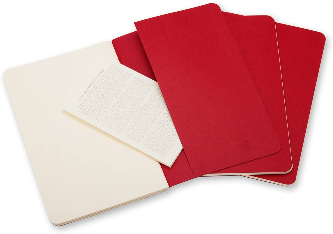 Notatbok Moleskine Cahier Ulinjert Rød Pocket (3)
