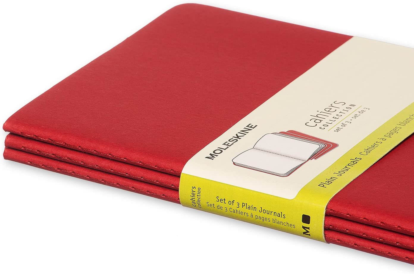 Moleskine Plain Cahier L - Red Cover (3 Set)
