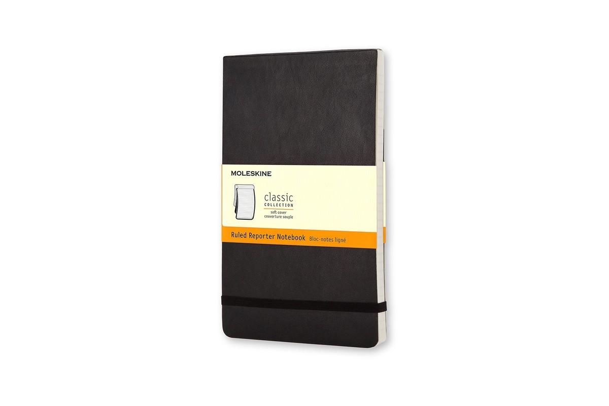 MOLESKINE REPORTER MYK LINJERT SORT L