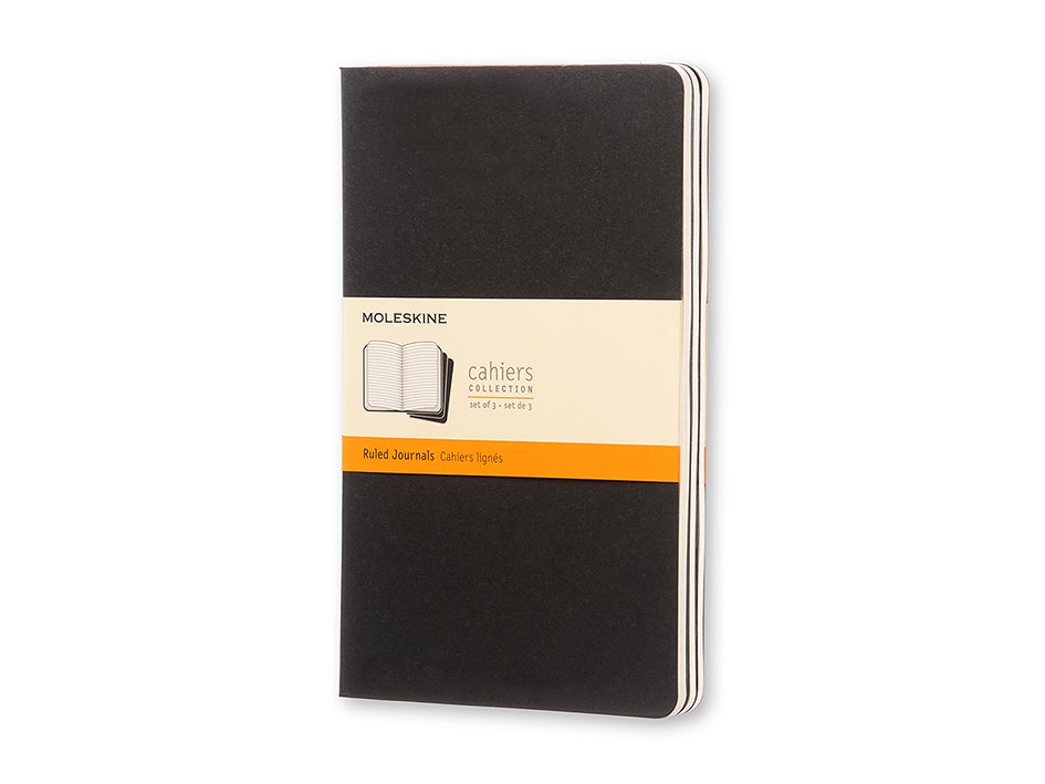 Moleskine Ruled Cahier L - Black Cover (3 Set)