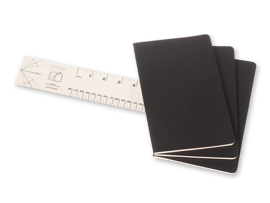 Moleskine Ruled Cahier L - Black Cover (3 Set)