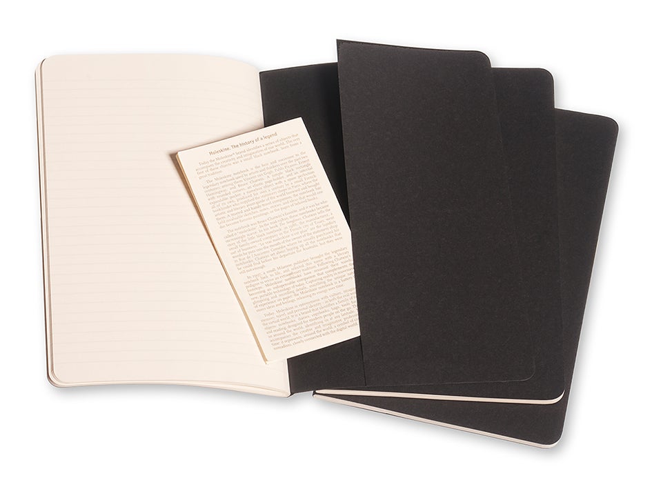 Moleskine Ruled Cahier L - Black Cover (3 Set)