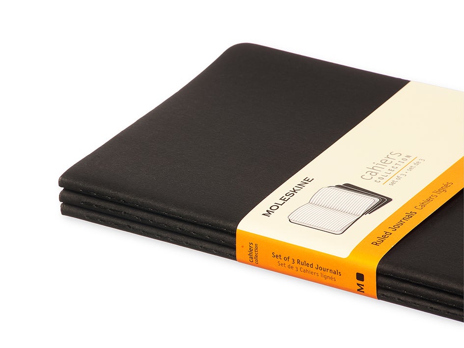 Moleskine Ruled Cahier L - Black Cover (3 Set)