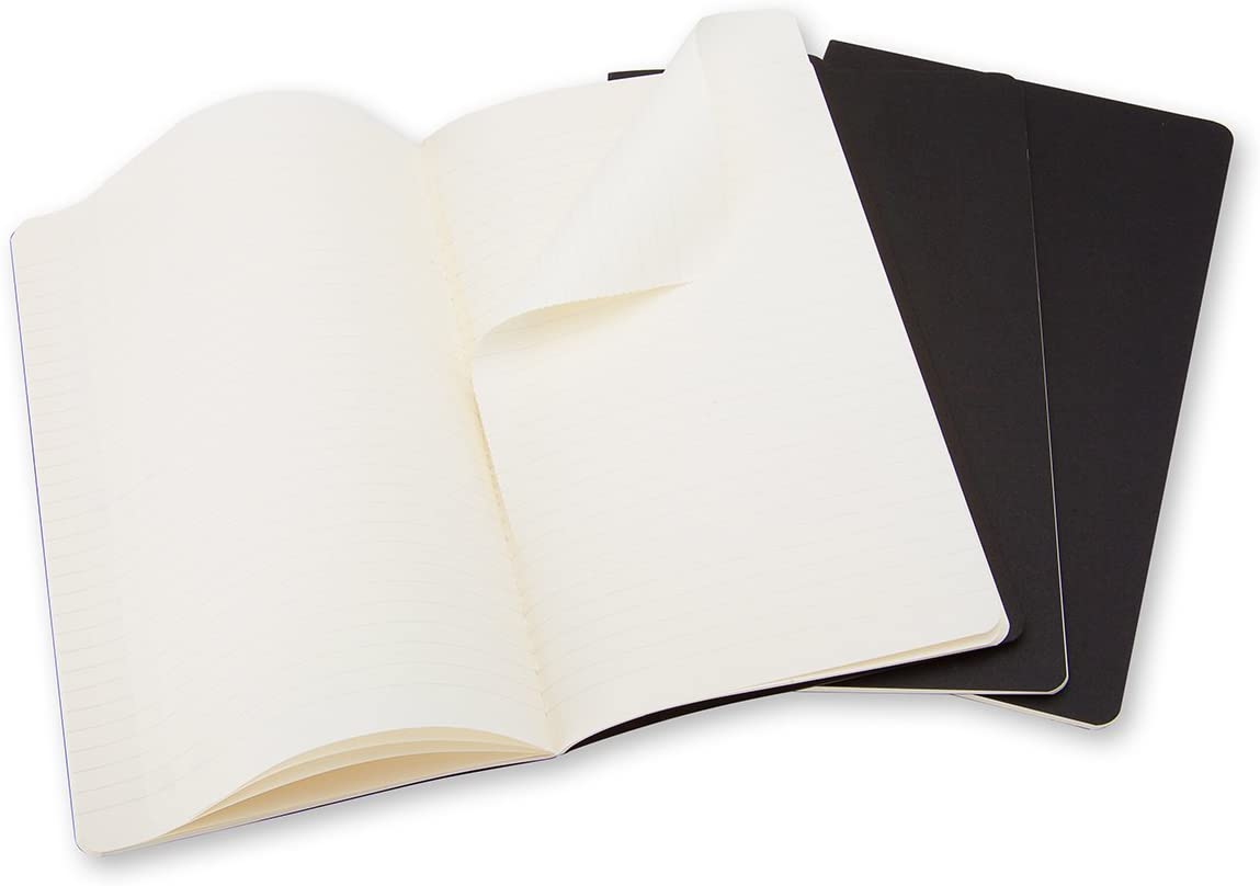Moleskine Ruled Cahier L - Black Cover (3 Set)