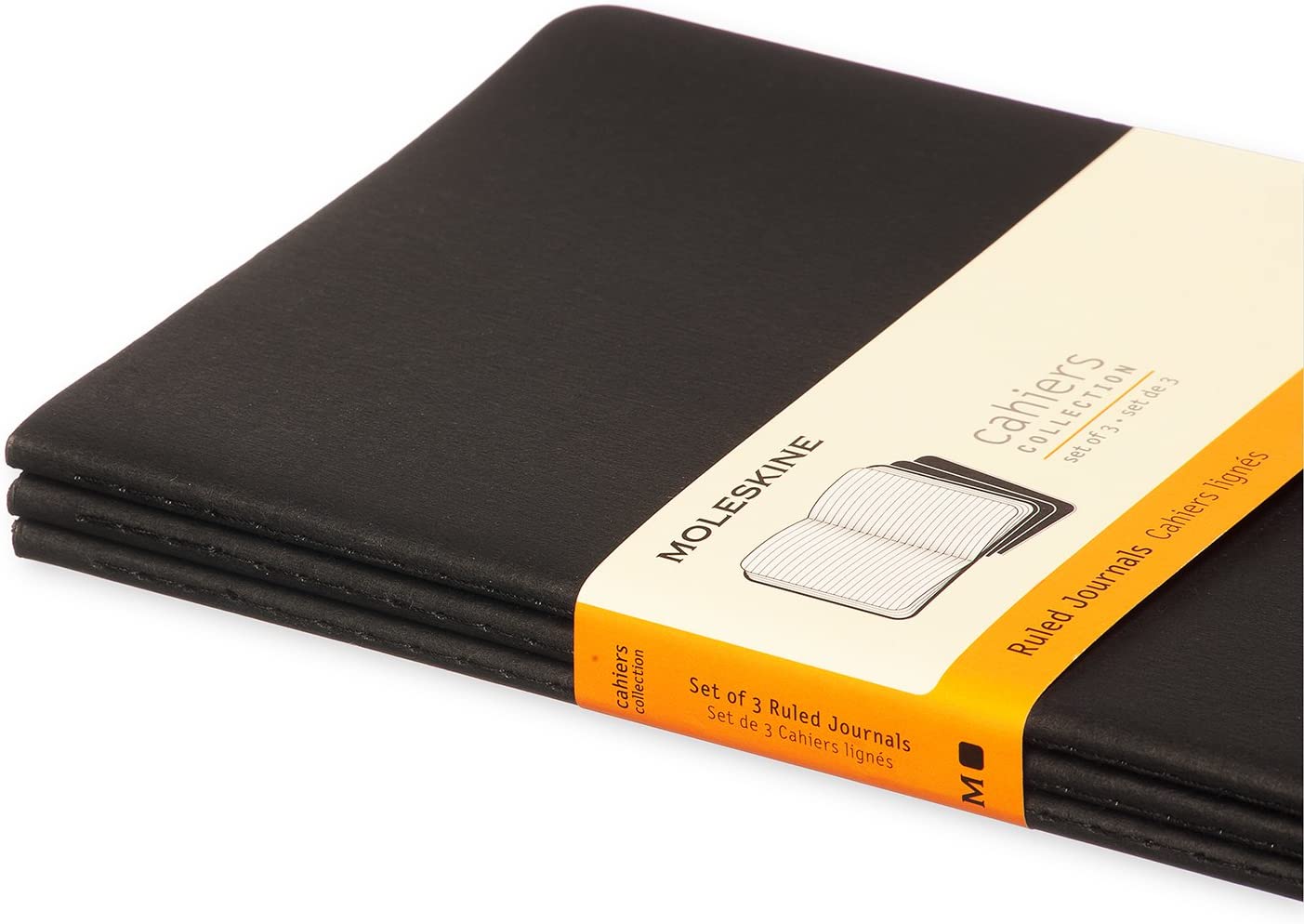 Moleskine Ruled Cahier L - Black Cover (3 Set)