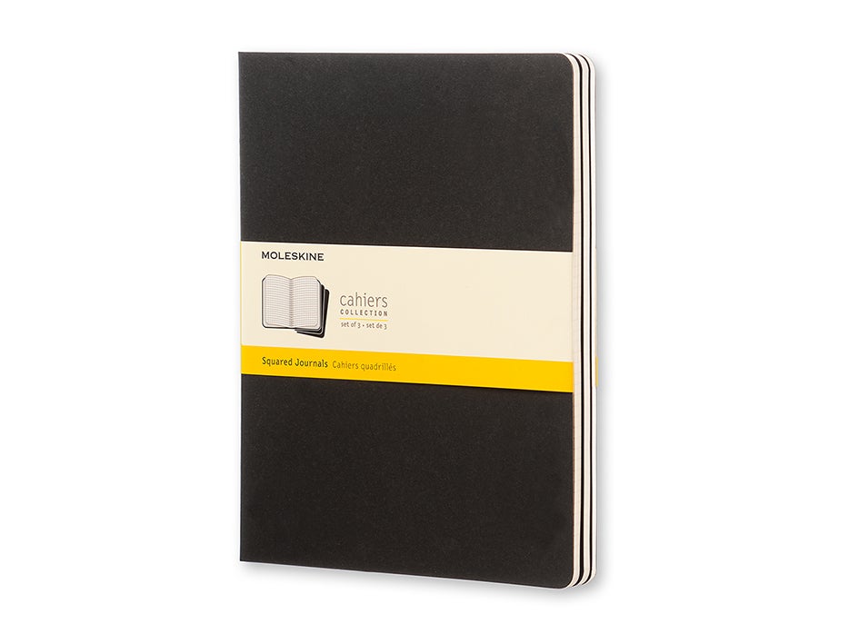 Notatbok Moleskine Cahier Ruter Sort XL (3)