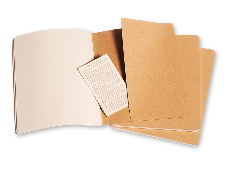 Moleskine Plain Cahier Xl - Kraft Cover (3 Set)