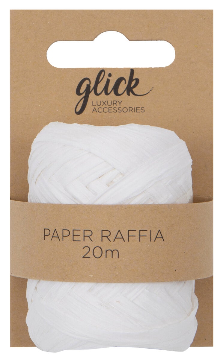 Gavebånd Paper Raffia 20m White