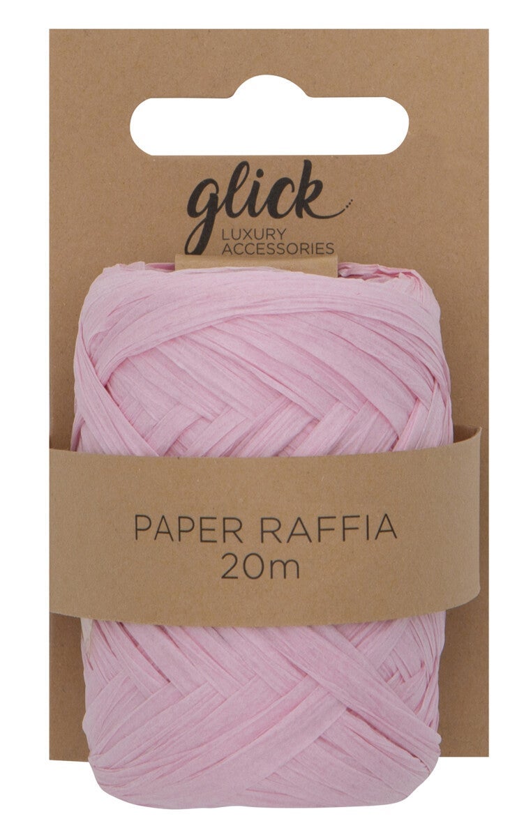 Gavebånd Paper Raffia 20m Baby Pink