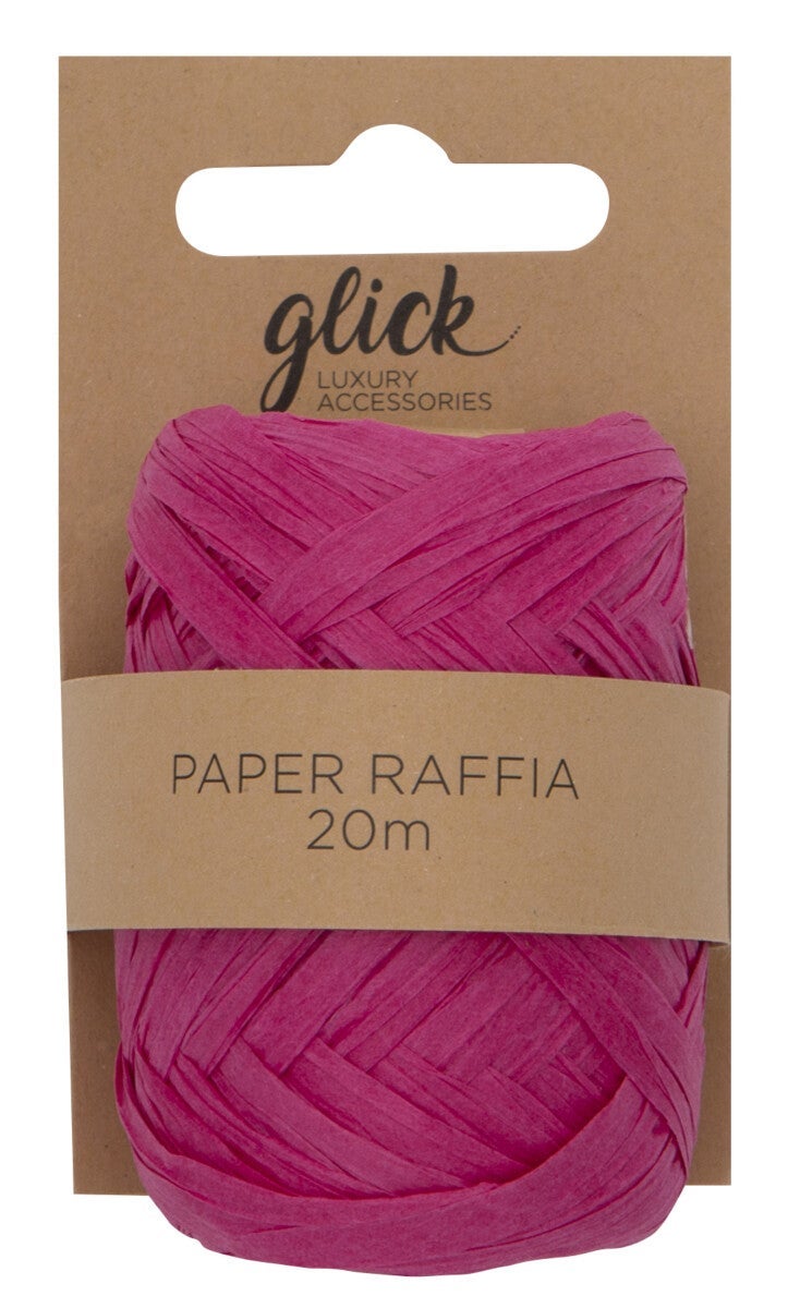 Gavebånd Paper Raffia 20m Hot Pink
