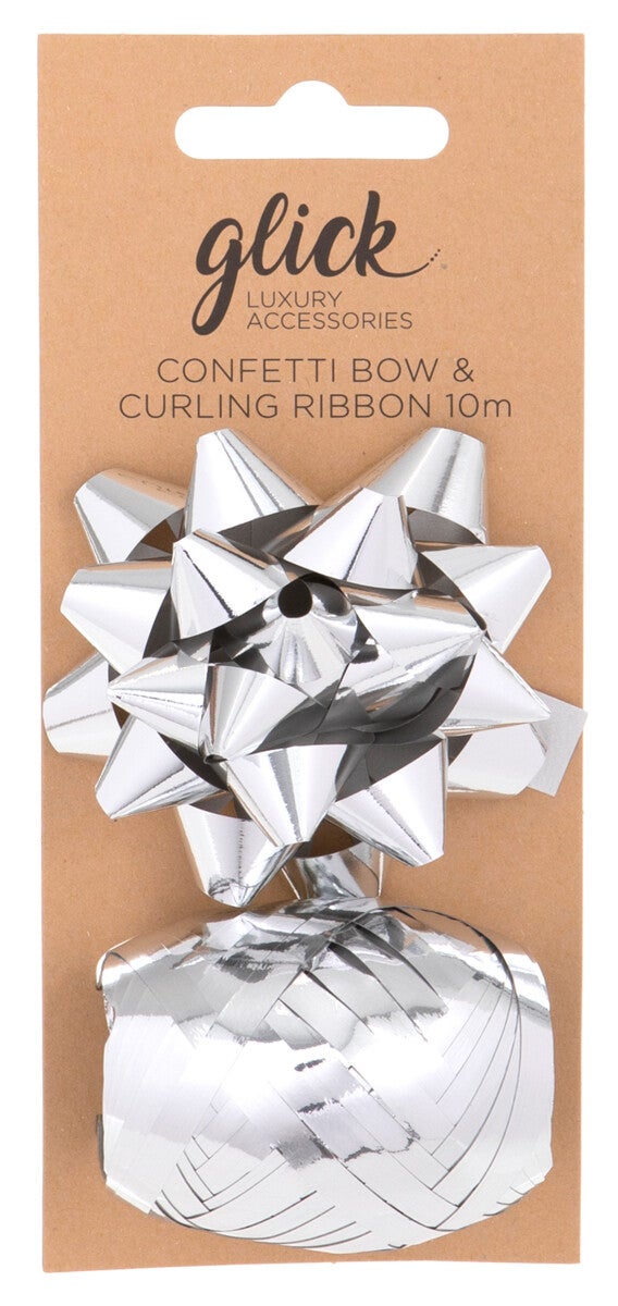 Rosett og Gavebånd Metallic Sølv