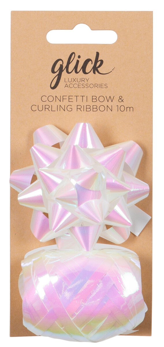 Rosett Og Gavebånd Irridescent White