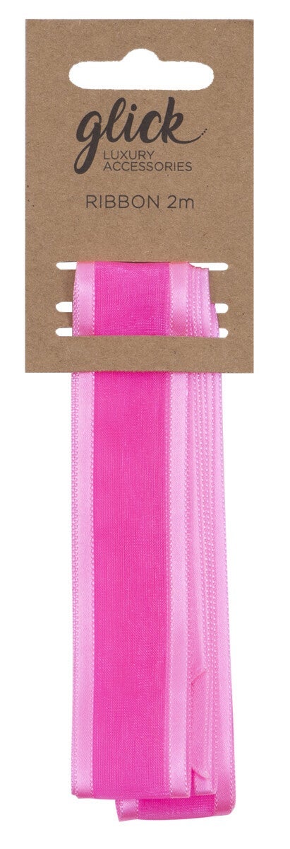 Silkebånd 2m 2m Neon Pink