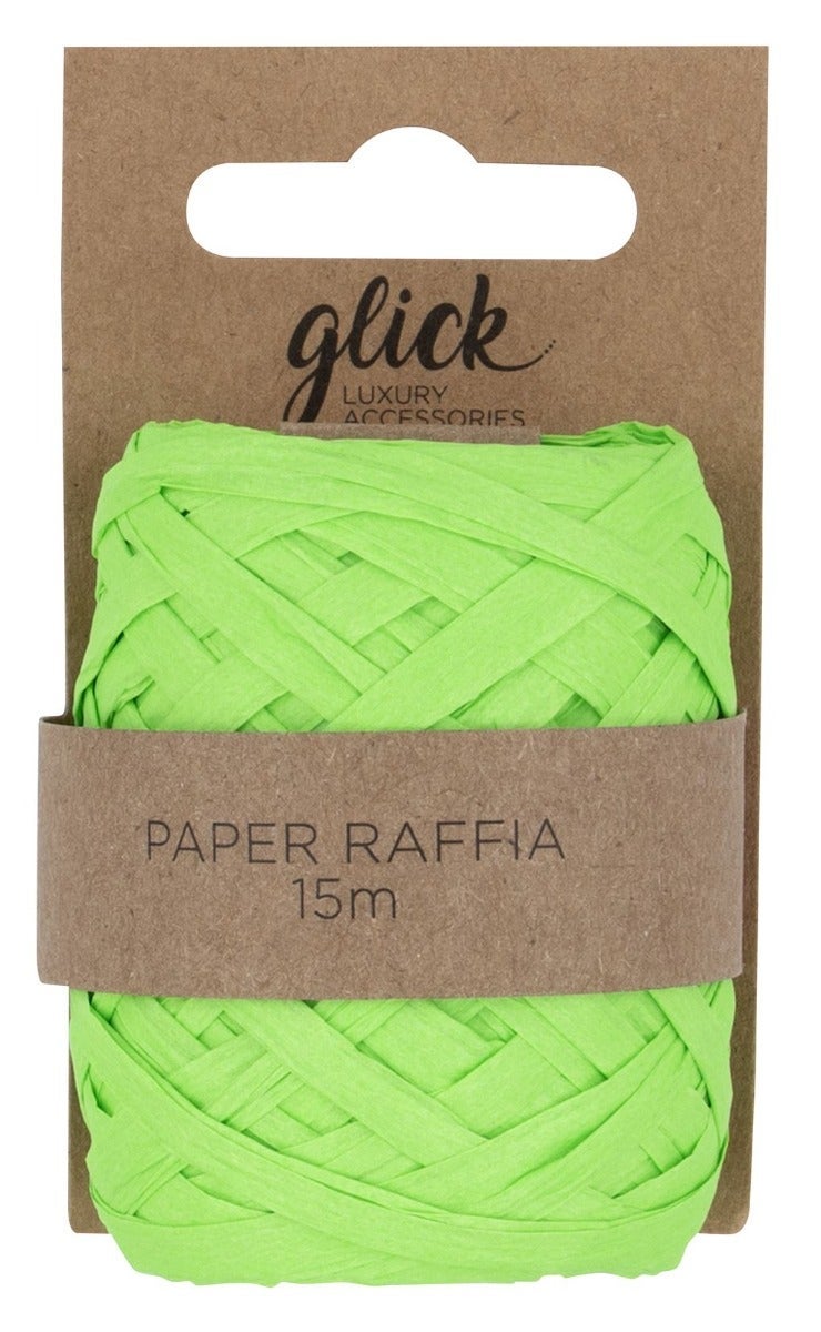 Gavebånd Paper Raffia Neon Green 15m