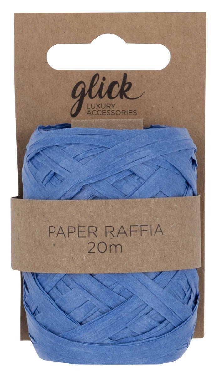 Gavebånd Paper Raffia Blue 20m