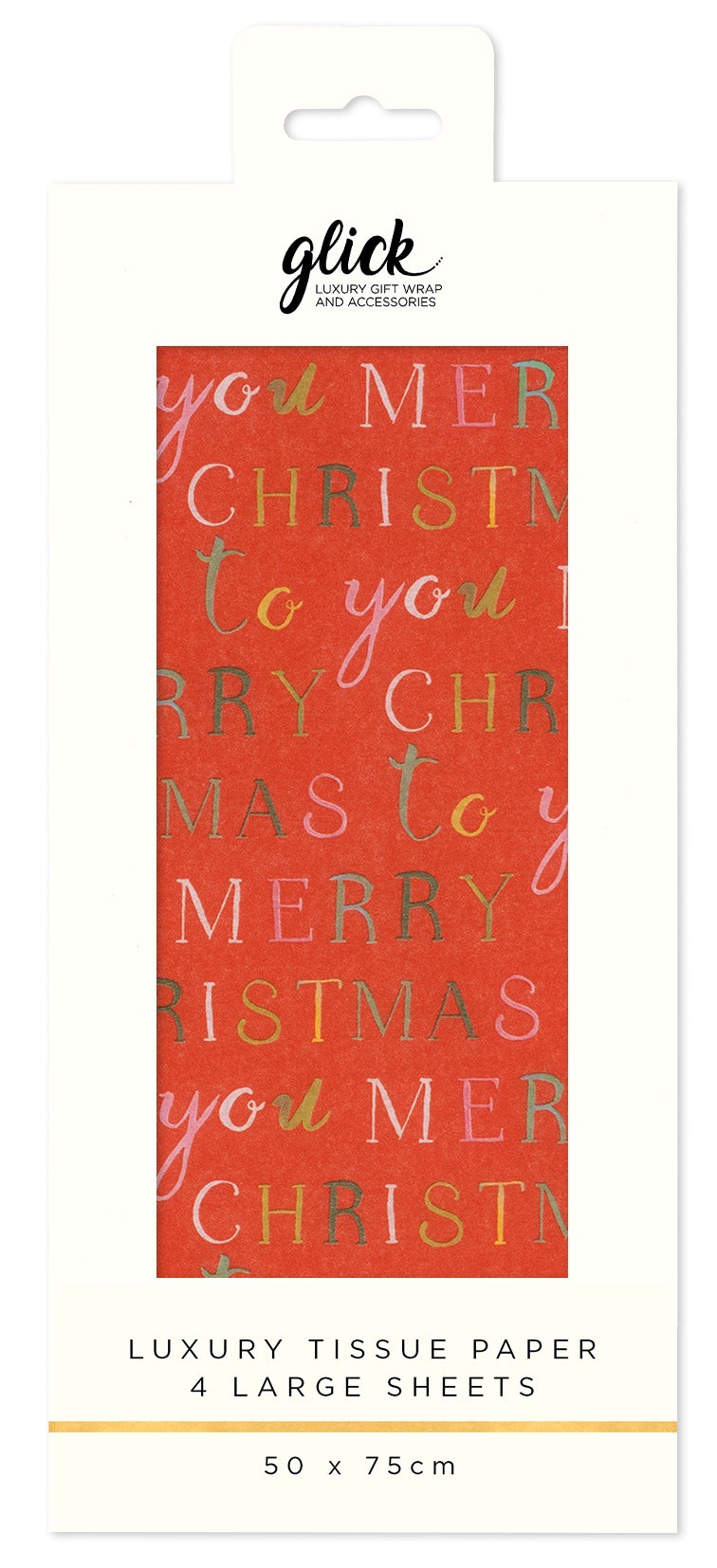 Silkepapir Exquisite Merry Christmas Red