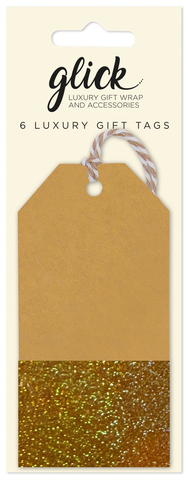 Gavemerkelapper 6pk Holographic Gold