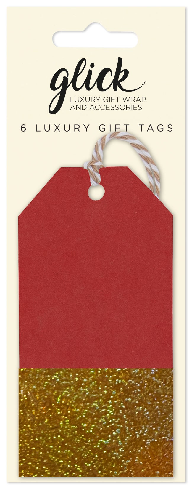 Gavemerkelapper 6pk Holographic Red & Gold