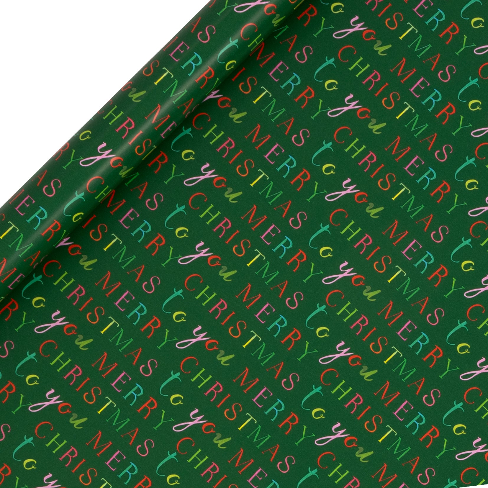 Gavepapir 4m Exquisite Merry Christmas Grønn