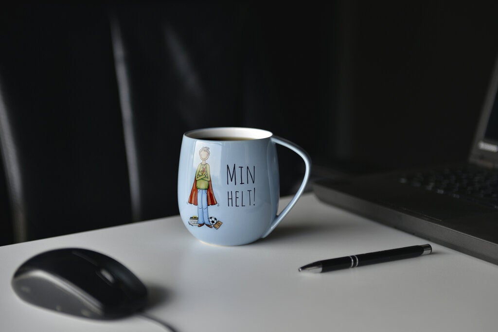 Kopp Lykketegning 40 cl Pappa blå