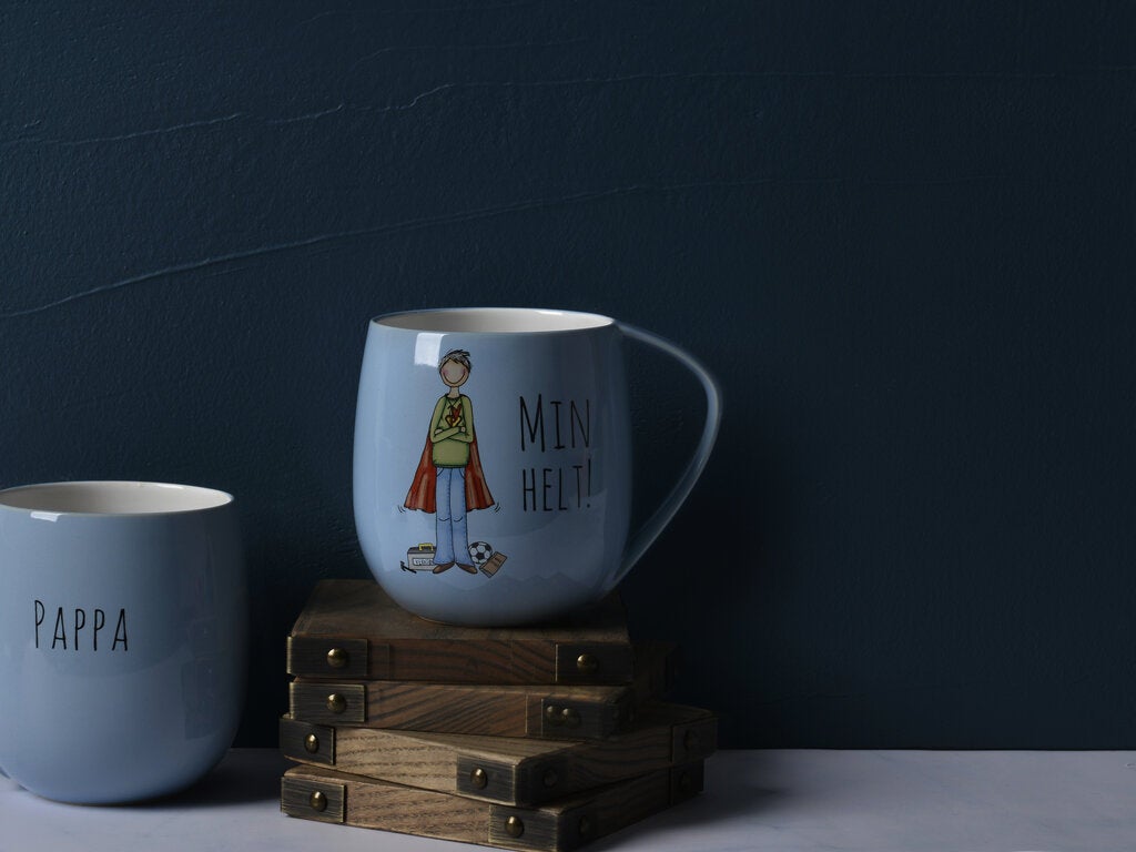 Kopp Lykketegning 40 cl Pappa blå