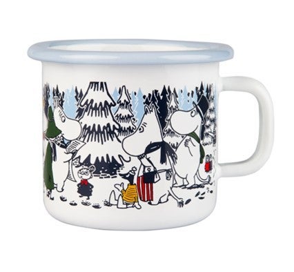 Mummikopp Emalje Winterforest 2,5 dl Hvit