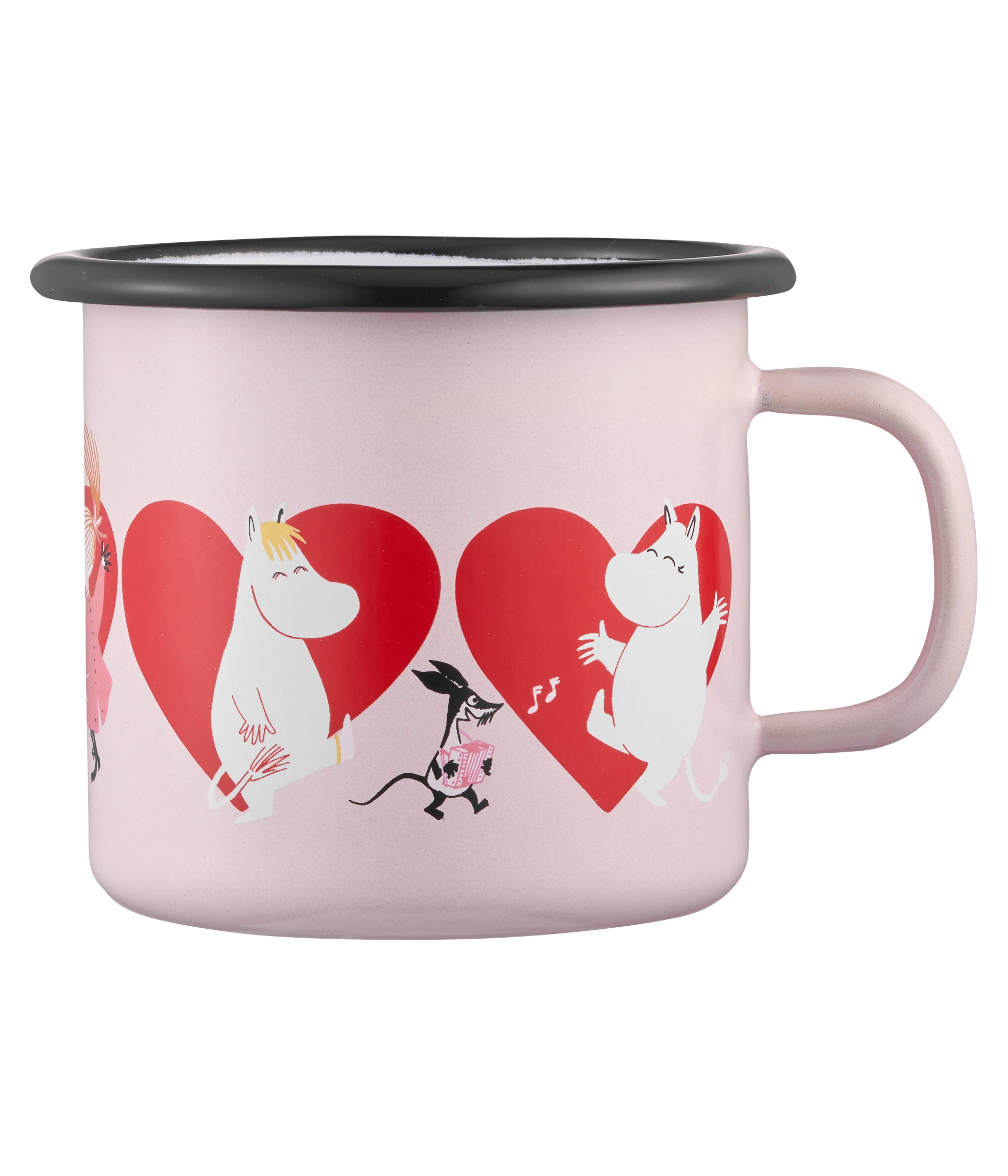 Emaljekopp Mummi Hjerte 2,5 dl Rosa