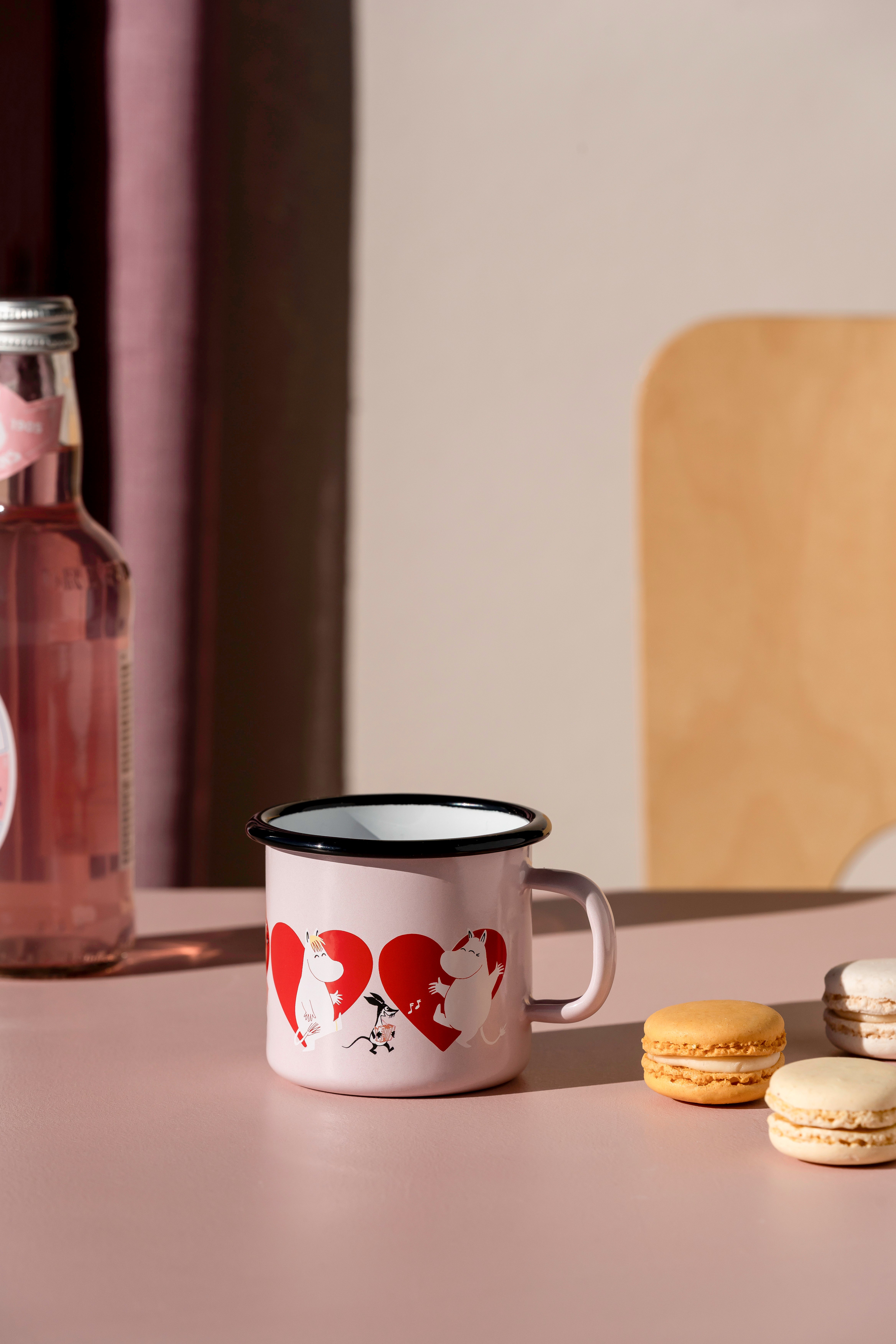 Emaljekopp Mummi Hjerte 2,5 dl Rosa